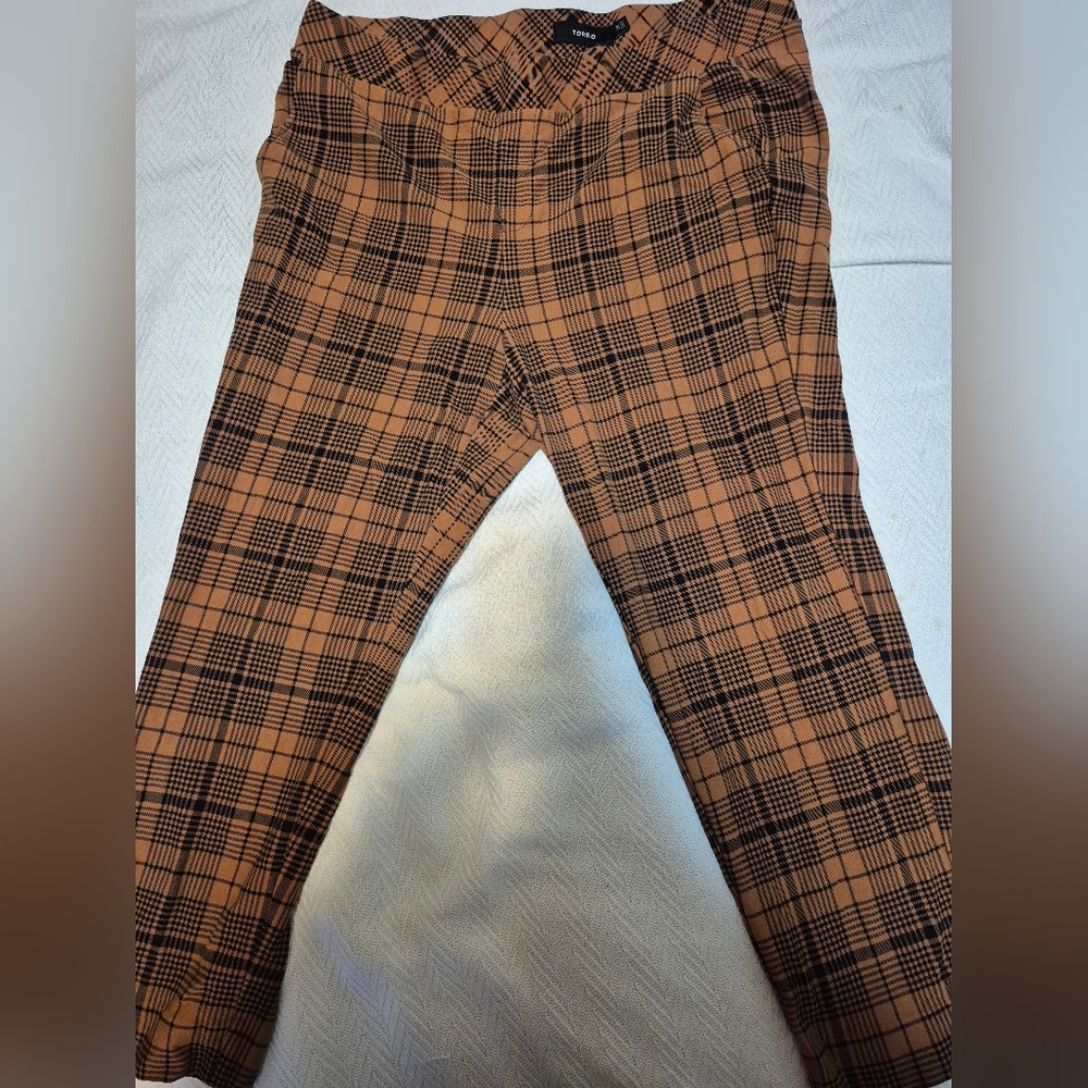 torrid Brown Plaid Ankle Pants